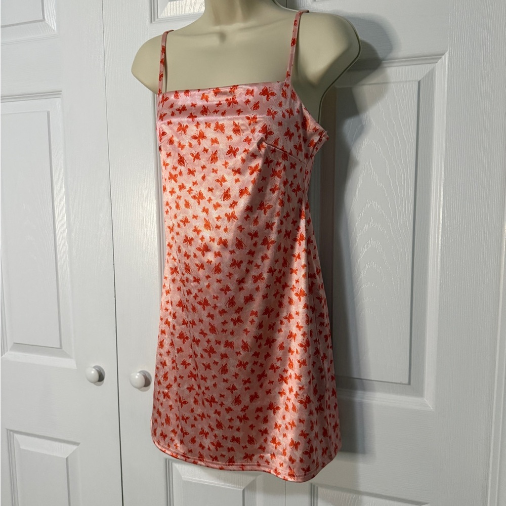 Butterfly Satin Slip Dress